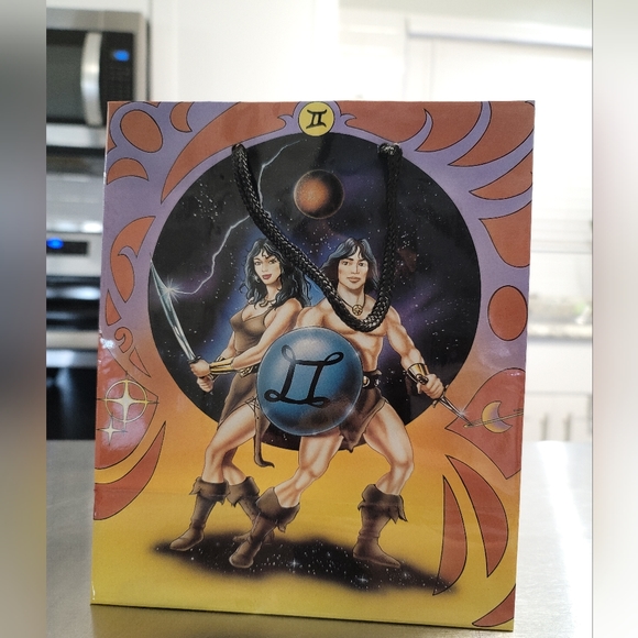 Vintage Conan The Barbarian & Belit Zodiac Gemini Gift Bag LIDCO 7.5"x9"x4" - Picture 8 of 8